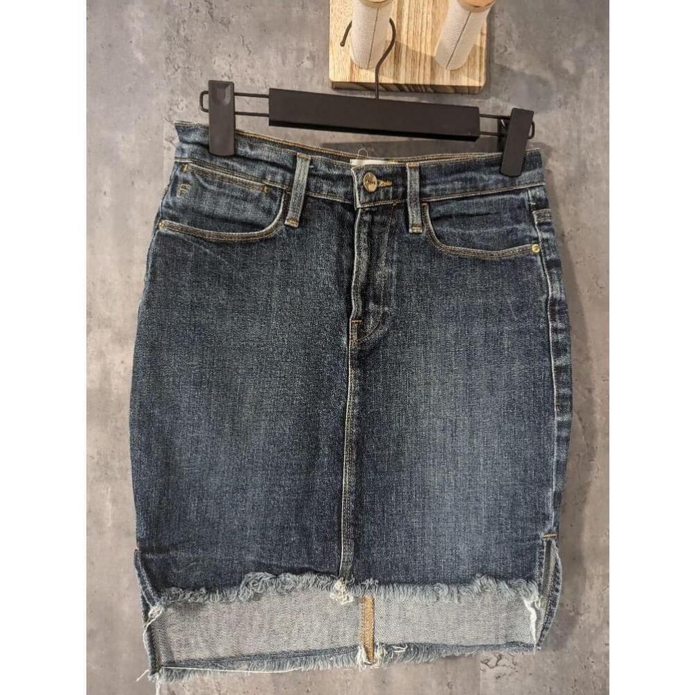 Women's Frame Denim Blue Distressed Skirt Size 24 - Picture 2 of 8